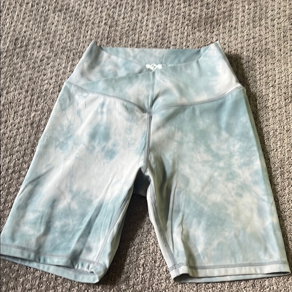 POPFLEX Active Blue Tie-Dye Bike Shorts